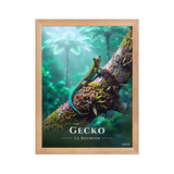 Affiche de La Réunion Gecko vert de Bourbon 30 × 40 cm / Oak - Univile La Réunion