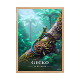 Affiche de La Réunion Gecko vert de Bourbon 50 × 70 cm / Oak - Univile La Réunion