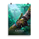 Affiche de La Réunion Gecko vert de Bourbon 50 × 70 cm / Sans cadre - Univile La Réunion