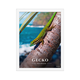 Affiche de La Réunion Gecko vert de Manapany 30 × 40 cm / Blanc - Univile La Réunion