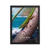 Affiche de La Réunion Gecko vert de Manapany 30 × 40 cm / Noir - Univile La Réunion