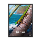 Affiche de La Réunion Gecko vert de Manapany 50 × 70 cm / Noir - Univile La Réunion