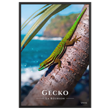 Affiche de La Réunion Gecko vert de Manapany 61 × 91 cm / Noir - Univile La Réunion