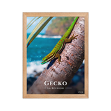 Affiche de La Réunion Gecko vert de Manapany 30 × 40 cm / Oak - Univile La Réunion