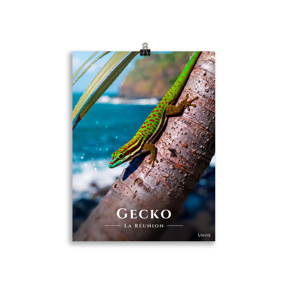 Affiche de La Réunion Gecko vert de Manapany 30 × 40 cm / Sans cadre - Univile La Réunion