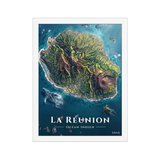 Affiche de La Réunion Île de La Réunion 30 × 40 cm / Blanc - Univile La Réunion