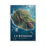 Affiche de La Réunion Île de La Réunion 50 × 70 cm / Blanc - Univile La Réunion