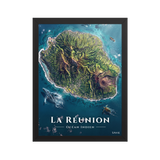 Affiche de La Réunion Île de La Réunion 30 × 40 cm / Noir - Univile La Réunion