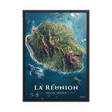 Affiche de La Réunion Île de La Réunion 50 × 70 cm / Noir - Univile La Réunion