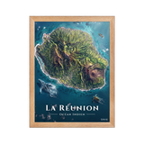 Affiche de La Réunion Île de La Réunion 30 × 40 cm / Oak - Univile La Réunion