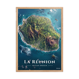 Affiche de La Réunion Île de La Réunion 50 × 70 cm / Oak - Univile La Réunion