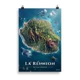 Affiche de La Réunion Île de La Réunion 61 × 91 cm / Sans cadre - Univile La Réunion