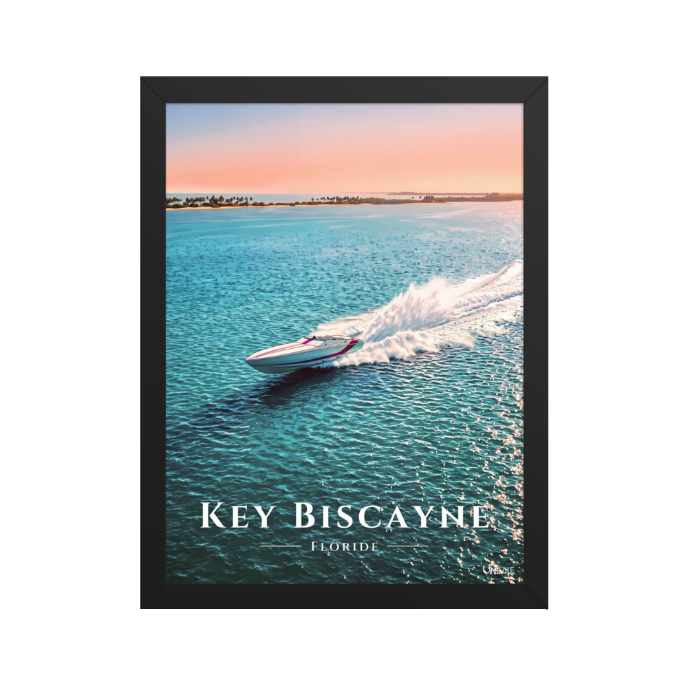 Affiche de Floride Key Biscayne 30 × 40 cm / Noir - Univile Floride
