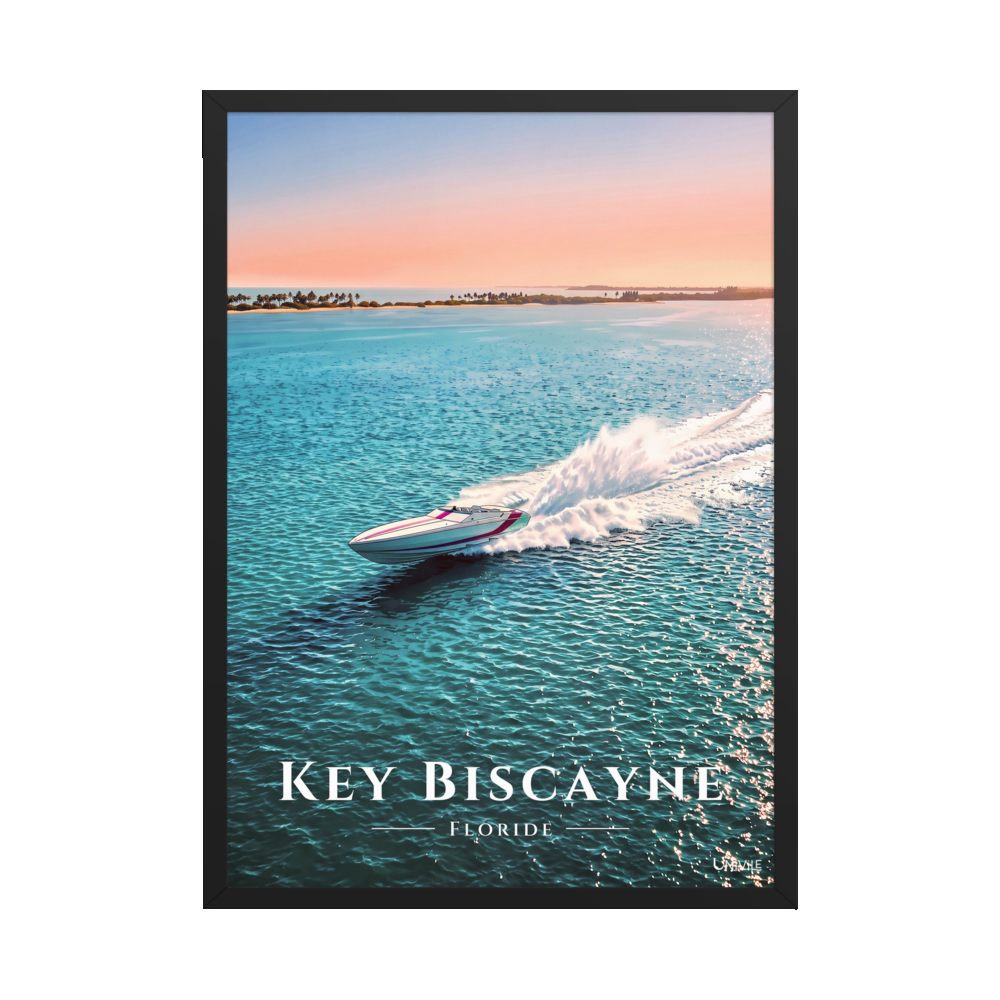 Affiche de Floride Key Biscayne 50 × 70 cm / Noir - Univile Floride