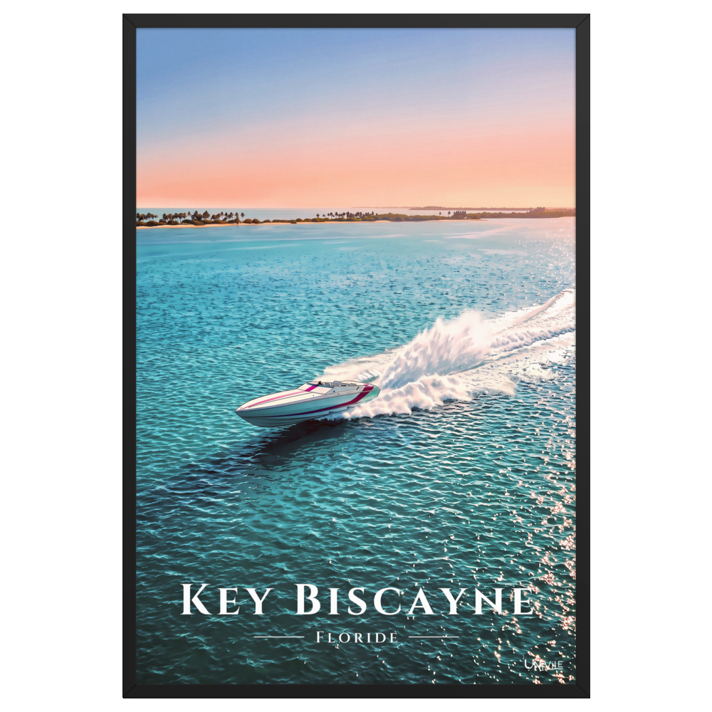 Affiche de Floride Key Biscayne 61 × 91 cm / Noir - Univile Floride