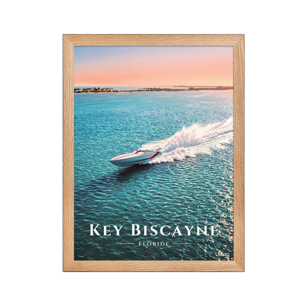 Affiche de Floride Key Biscayne 30 × 40 cm / Oak - Univile Floride
