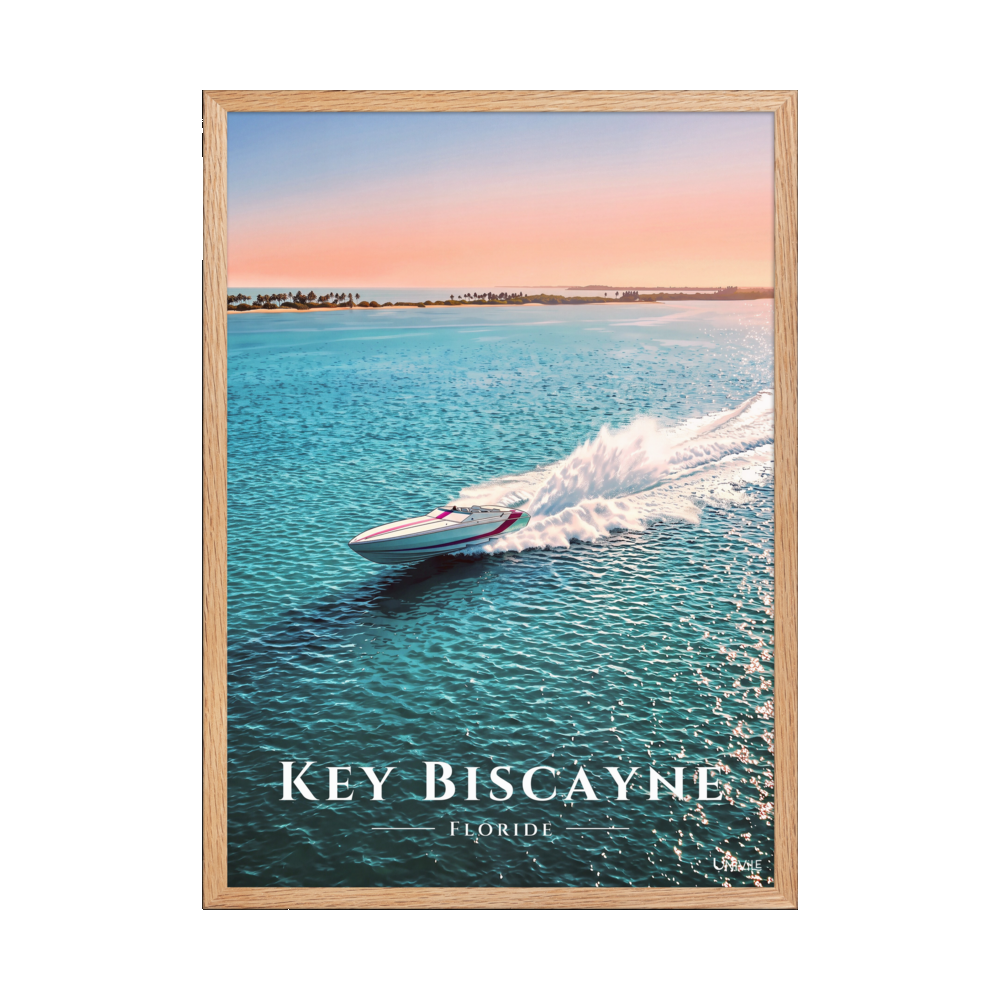 Affiche de Floride Key Biscayne 50 × 70 cm / Oak - Univile Floride