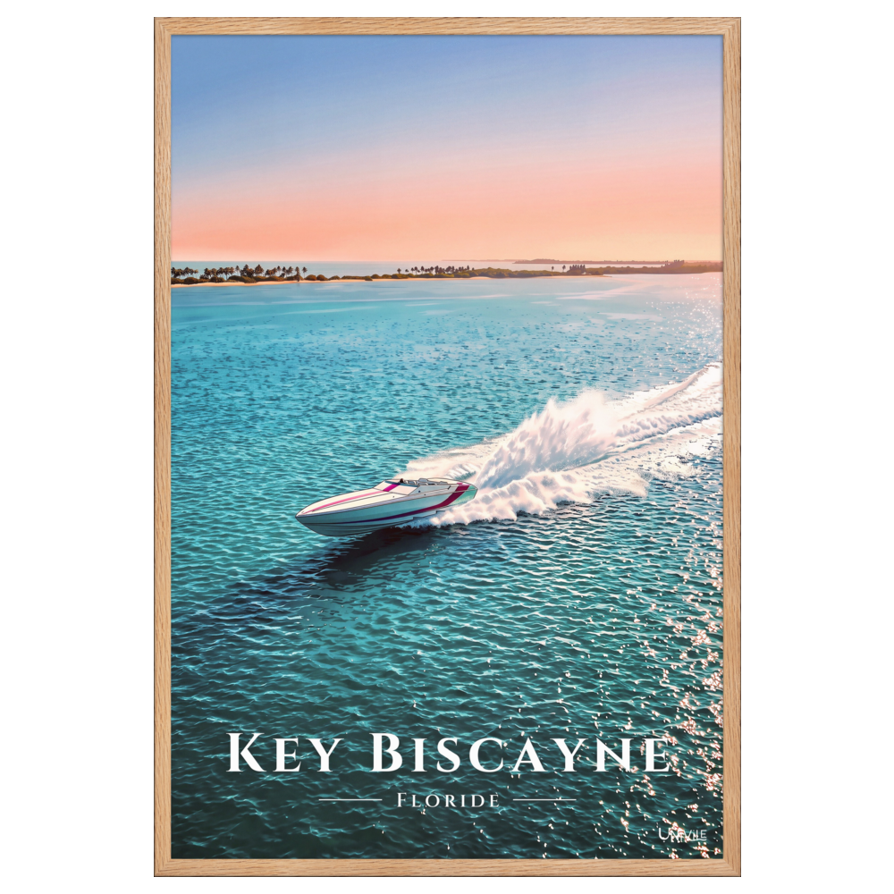 Affiche de Floride Key Biscayne 61 × 91 cm / Oak - Univile Floride