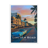 Affiche de Floride Lincoln Road 50 × 70 cm / Blanc - Univile Floride