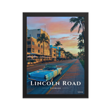 Affiche de Floride Lincoln Road 30 × 40 cm / Noir - Univile Floride