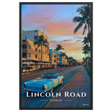 Affiche de Floride Lincoln Road 61 × 91 cm / Noir - Univile Floride