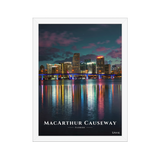 Affiche de Floride MacArthur Causeway 30 × 40 cm / Blanc - Univile Floride