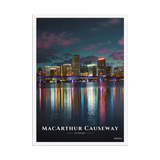 Affiche de Floride MacArthur Causeway 50 × 70 cm / Blanc - Univile Floride