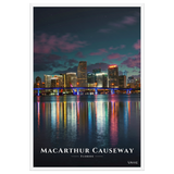 Affiche de Floride MacArthur Causeway 61 × 91 cm / Blanc - Univile Floride