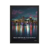 Affiche de Floride MacArthur Causeway 30 × 40 cm / Noir - Univile Floride