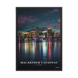 Affiche de Floride MacArthur Causeway 50 × 70 cm / Noir - Univile Floride