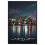 Affiche de Floride MacArthur Causeway 61 × 91 cm / Noir - Univile Floride