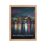 Affiche de Floride MacArthur Causeway 30 × 40 cm / Oak - Univile Floride