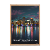 Affiche de Floride MacArthur Causeway 50 × 70 cm / Oak - Univile Floride