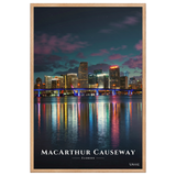 Affiche de Floride MacArthur Causeway 61 × 91 cm / Oak - Univile Floride