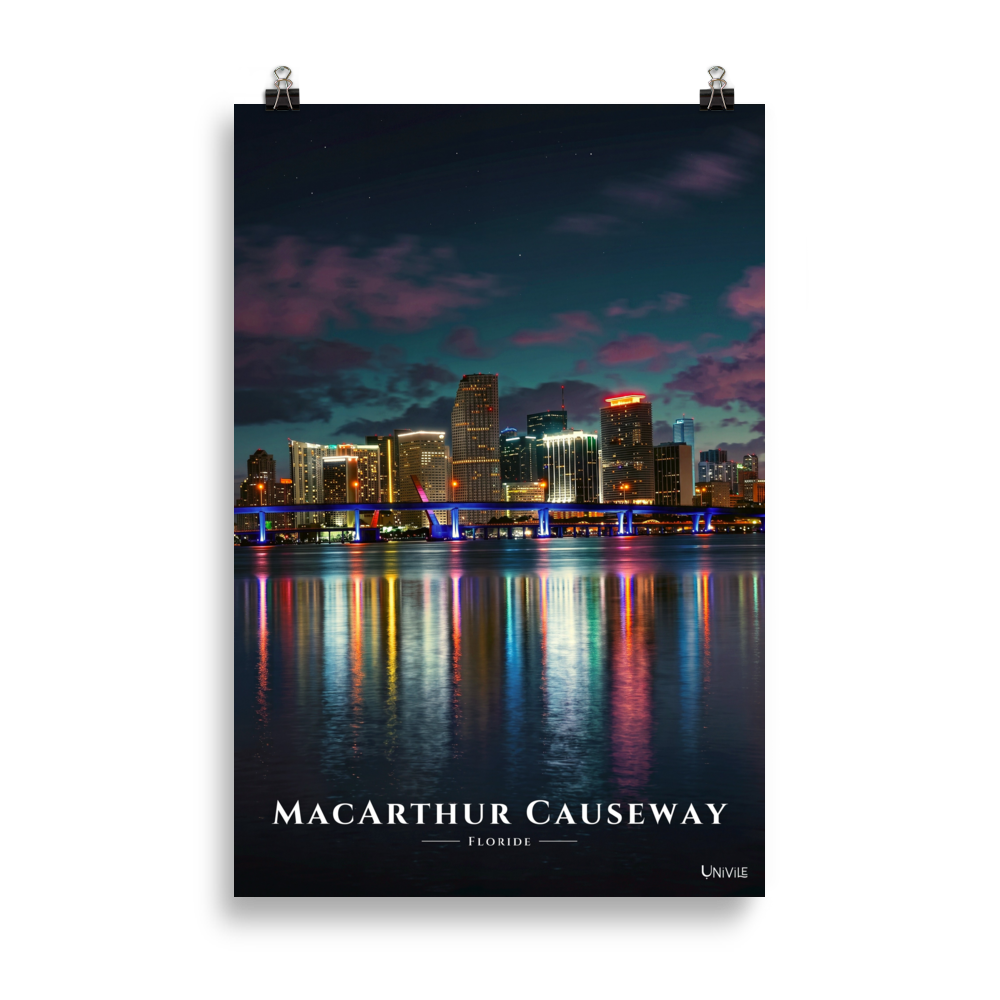Affiche de Floride MacArthur Causeway 61 × 91 cm / Sans cadre - Univile Floride