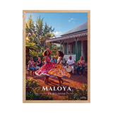 Affiche de La Réunion Maloya 50 × 70 cm / Oak - Univile La Réunion
