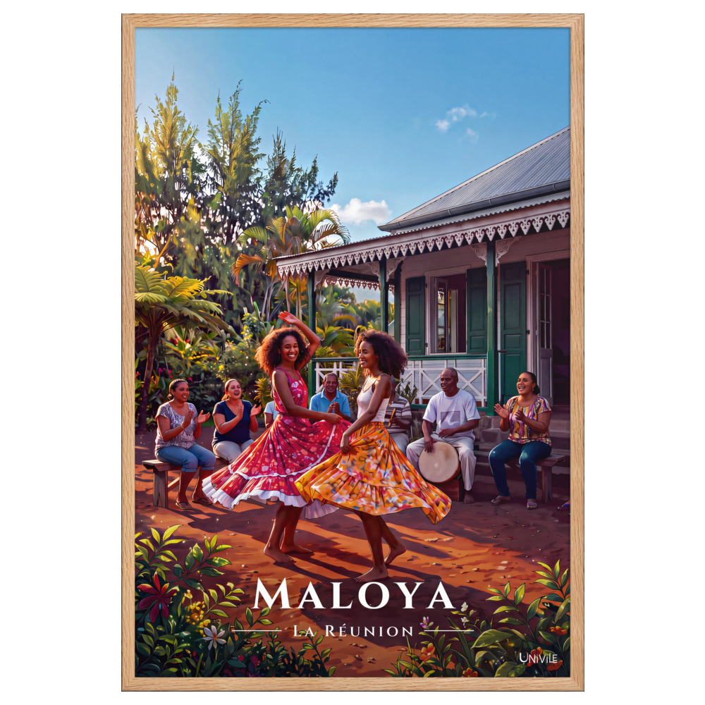 Affiche de La Réunion Maloya 61 × 91 cm / Oak - Univile La Réunion