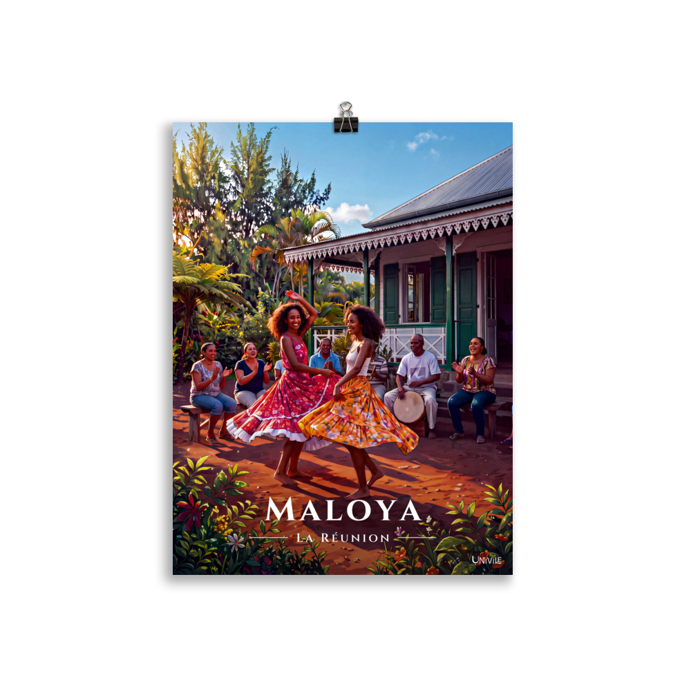 Affiche de La Réunion Maloya 30 × 40 cm / Sans cadre - Univile La Réunion