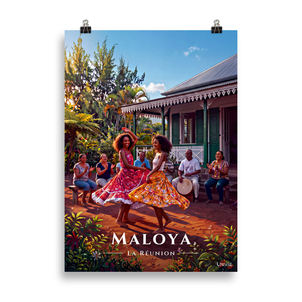 Affiche de La Réunion Maloya 50 × 70 cm / Sans cadre - Univile La Réunion