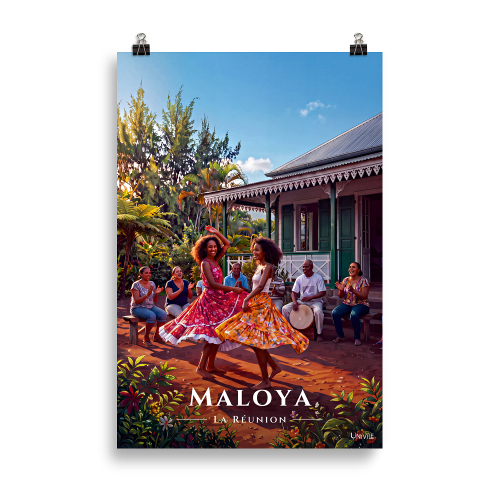 Affiche de La Réunion Maloya 61 × 91 cm / Sans cadre - Univile La Réunion