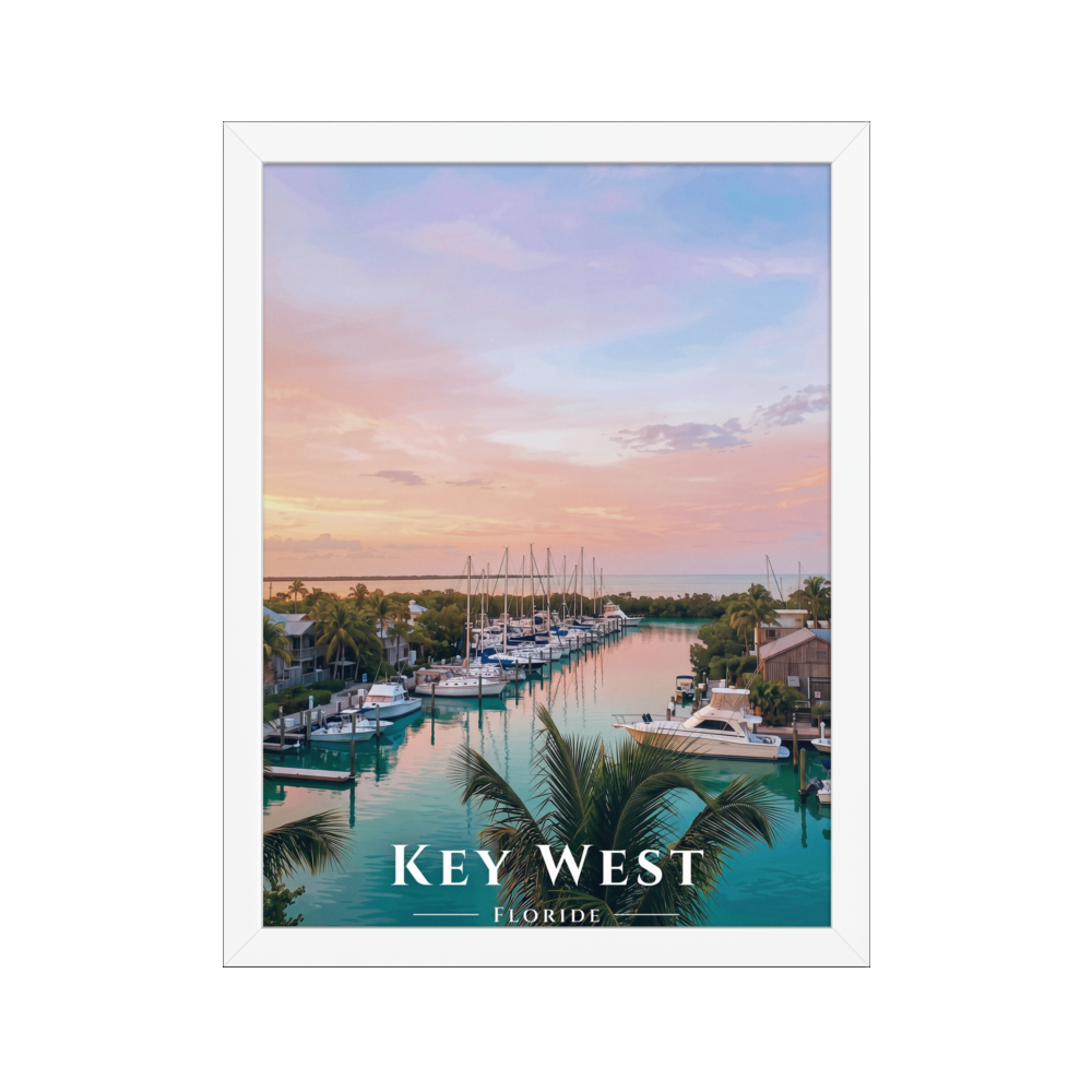 Poster Key West Blanc 30 × 40 cm