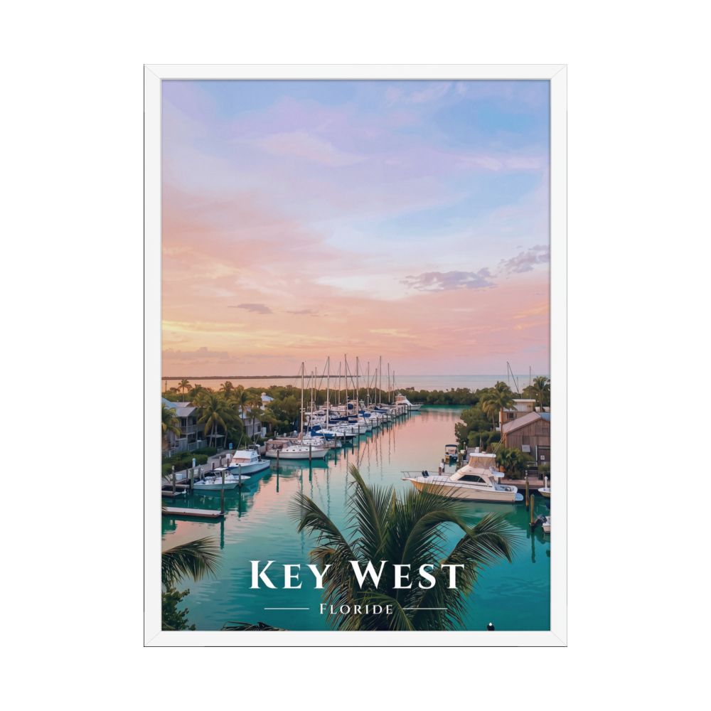 Poster Key West Blanc 50 × 70 cm