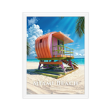 Affiche de Floride Miami Beach 30 × 40 cm / Blanc - Univile Floride
