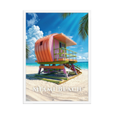 Affiche de Floride Miami Beach 50 × 70 cm / Blanc - Univile Floride