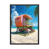 Affiche de Floride Miami Beach 50 × 70 cm / Noir - Univile Floride