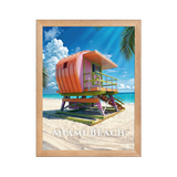 Affiche de Floride Miami Beach 30 × 40 cm / Oak - Univile Floride