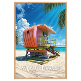 Affiche de Floride Miami Beach 61 × 91 cm / Oak - Univile Floride