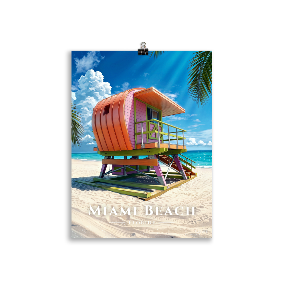 Affiche de Floride Miami Beach 30 × 40 cm / Sans cadre - Univile Floride