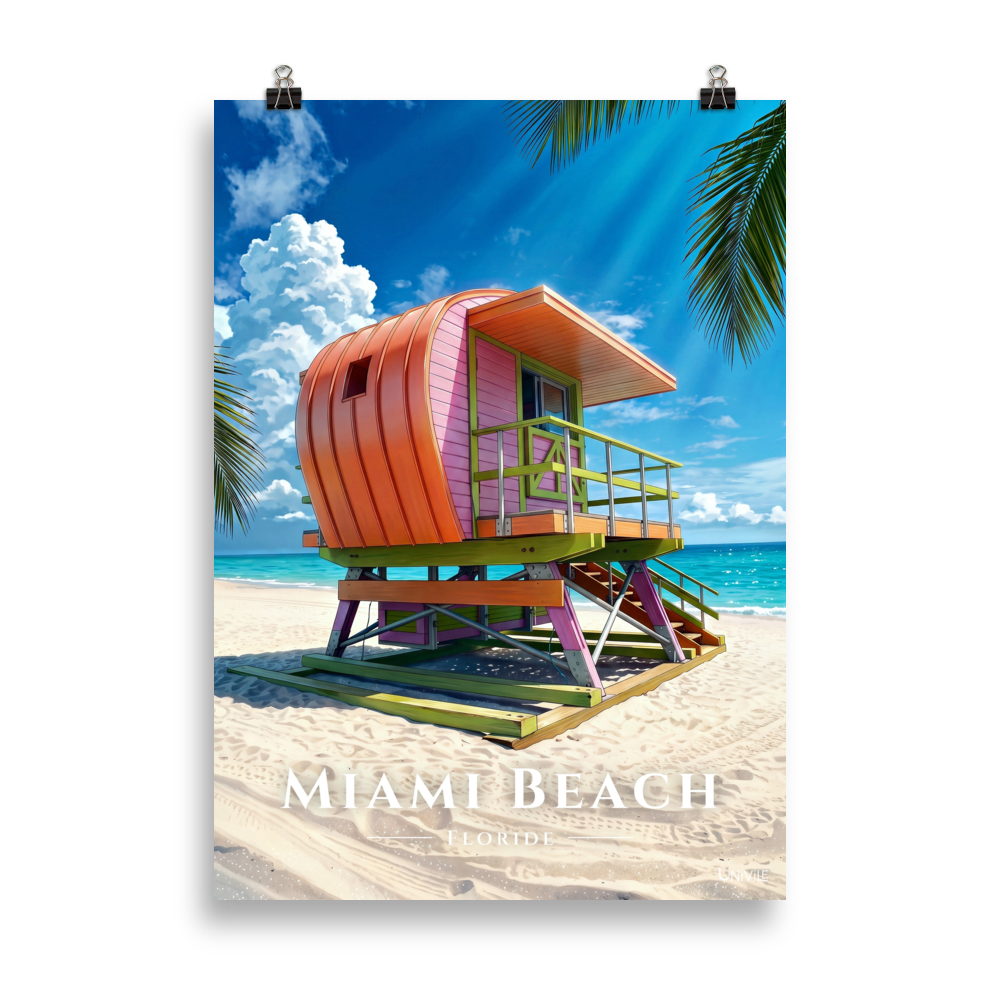 Affiche de Floride Miami Beach 50 × 70 cm / Sans cadre - Univile Floride