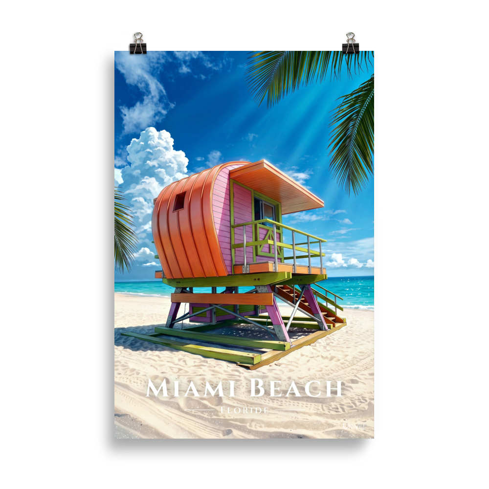 Affiche de Floride Miami Beach 61 × 91 cm / Sans cadre - Univile Floride